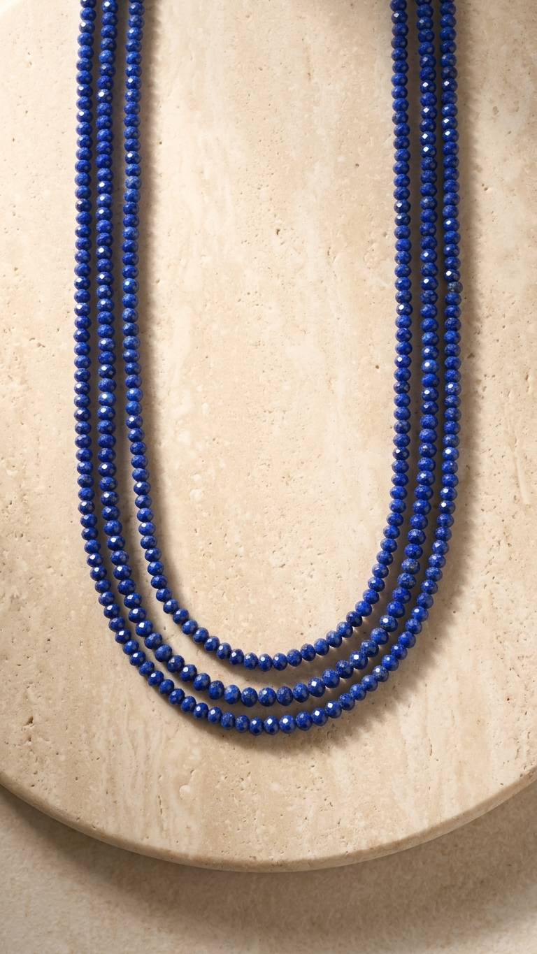 Natural Blue Lapis Lazuli Necklace (With Certificate)