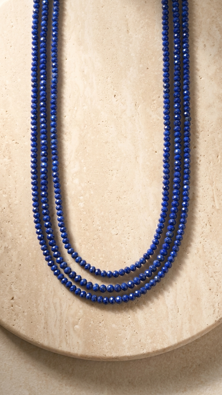 Natural Blue Lapis Lazuli Necklace (With Certificate)