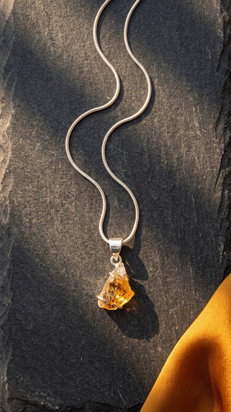 Citrine Natural Raw Pendant