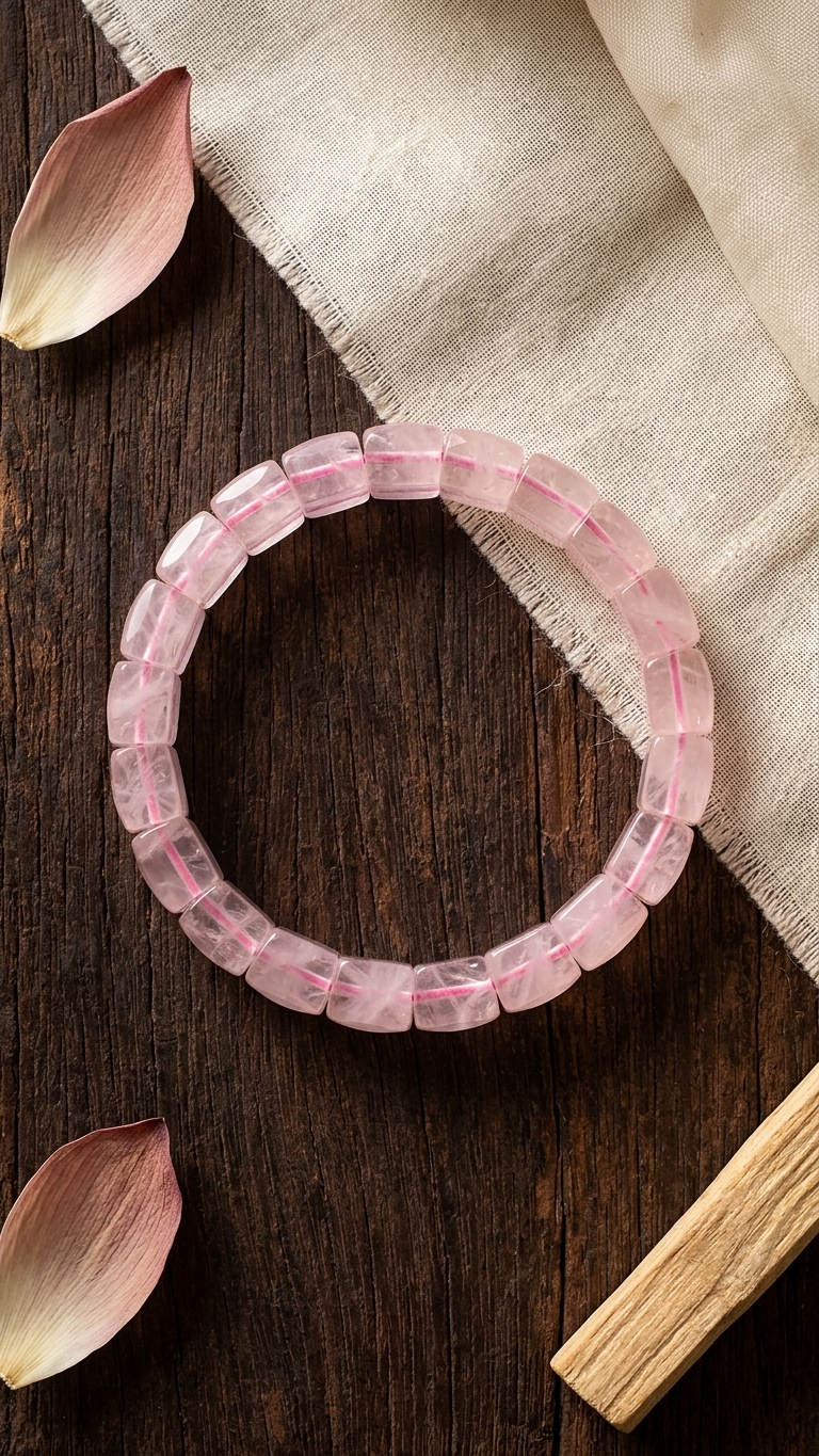 Rose Quartz Pyramid Bracelet