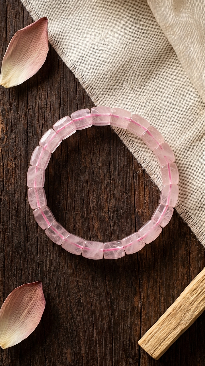Rose Quartz Pyramid Bracelet