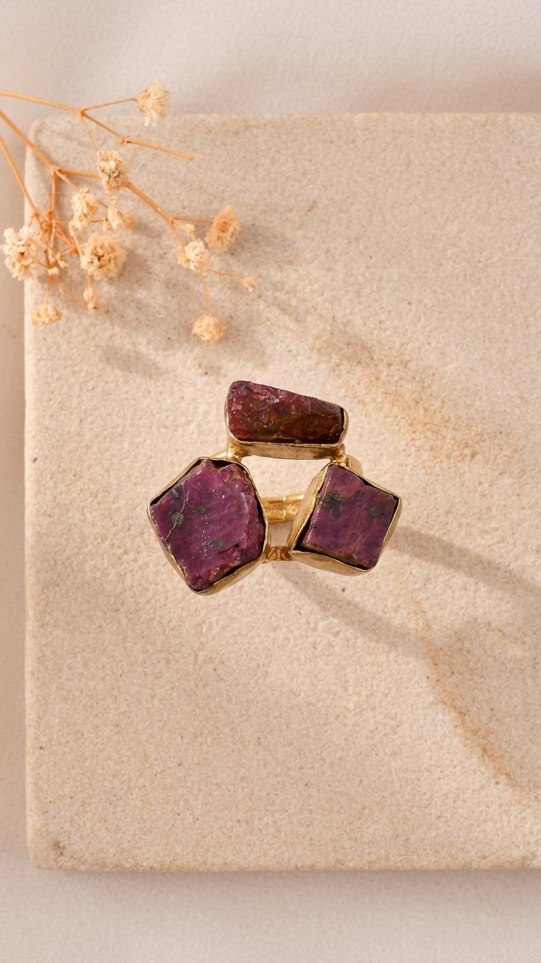 Majestic Ruby Dandiya Statement Ring