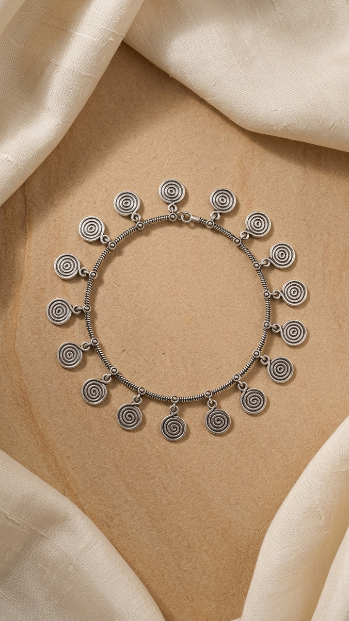 Swirl Elegance Dandiya Anklet Set