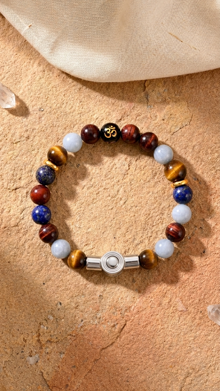 Divine Energy Chakra Om bracelet With Magnetic Lock