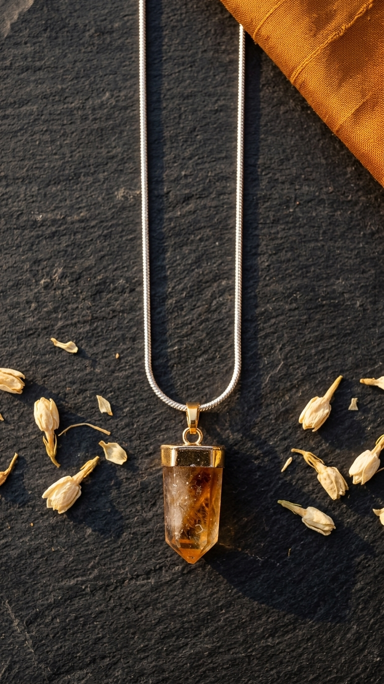 Citrine Pencil Pendant