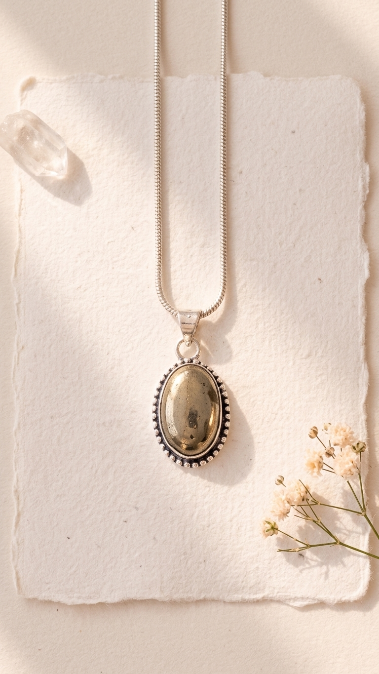 NATURAL POLISHED PYRITE PENDANT