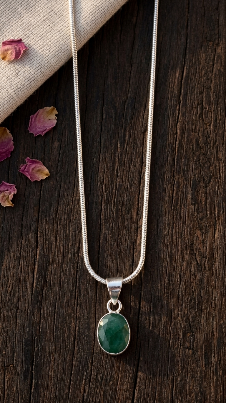 NATURAL EMERALD ( PANNA) PENDANT