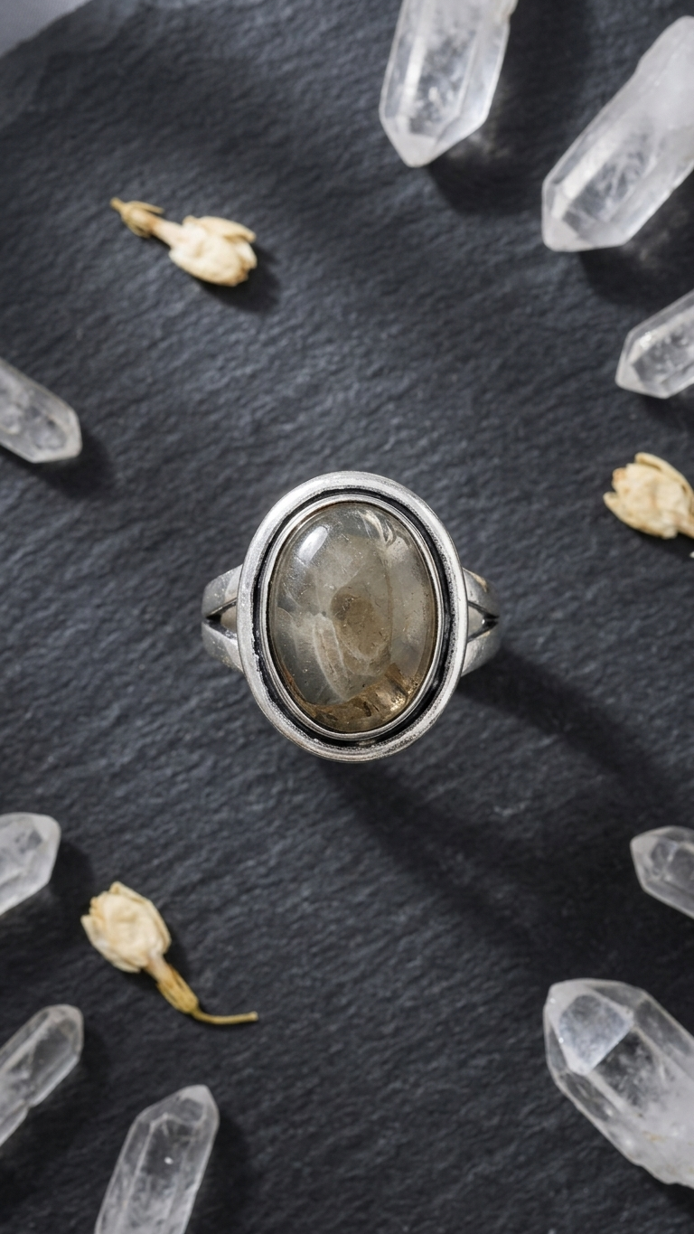Pyrite Ring Oval Polished