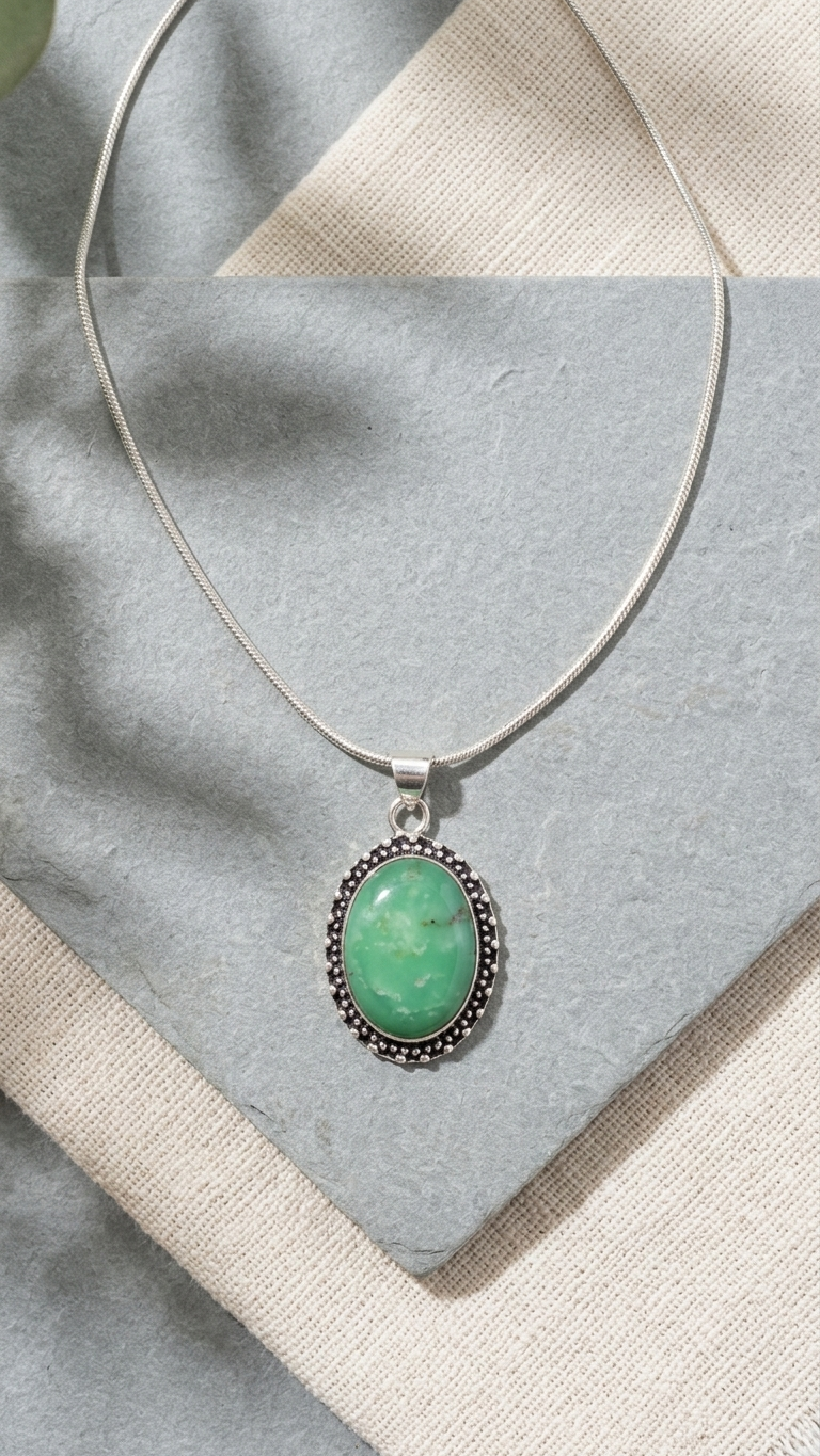 Natural Chrysoprase Pendant