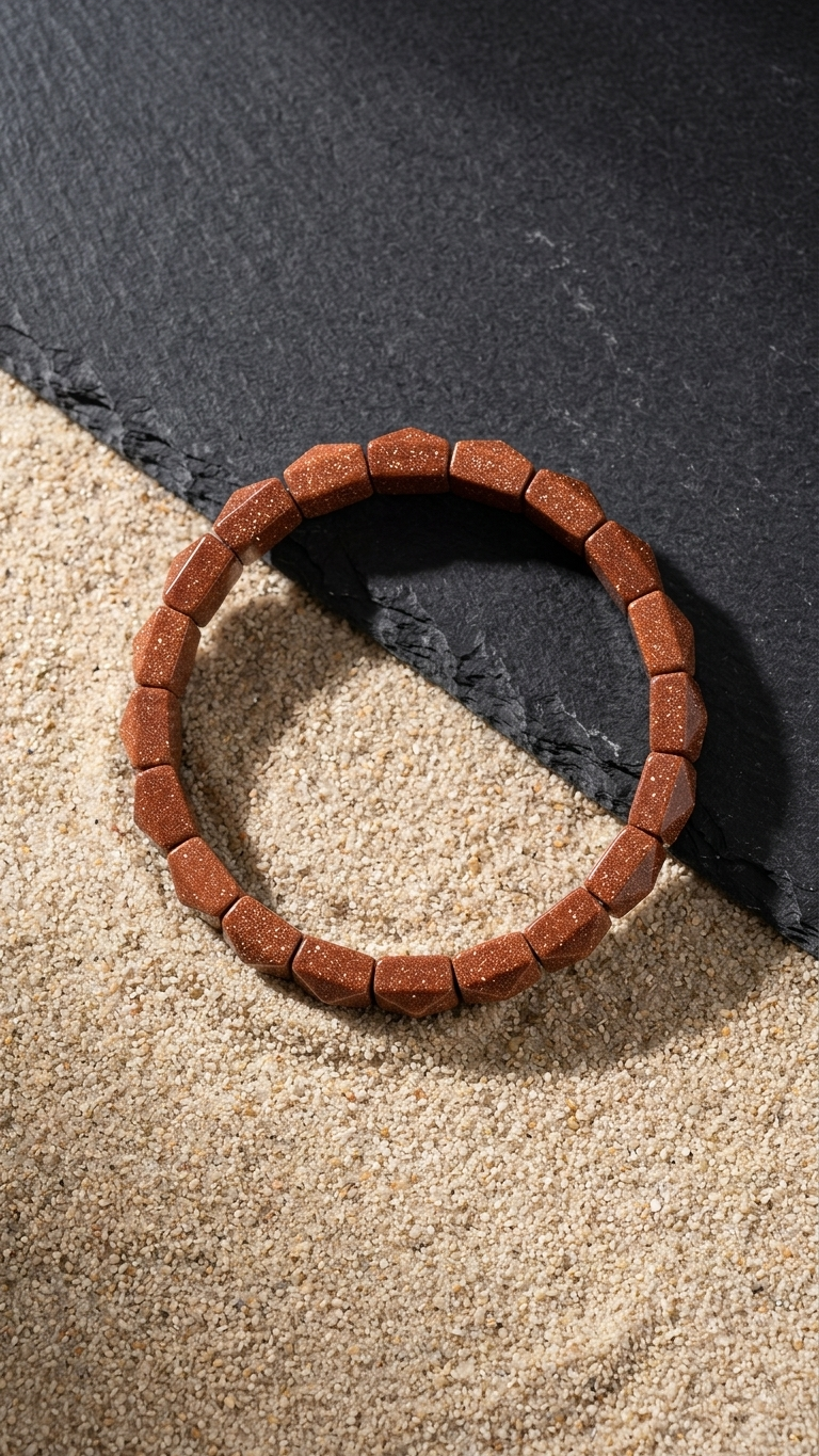 Sunstone Pyramid Bracelet ( sunsitara lab made )