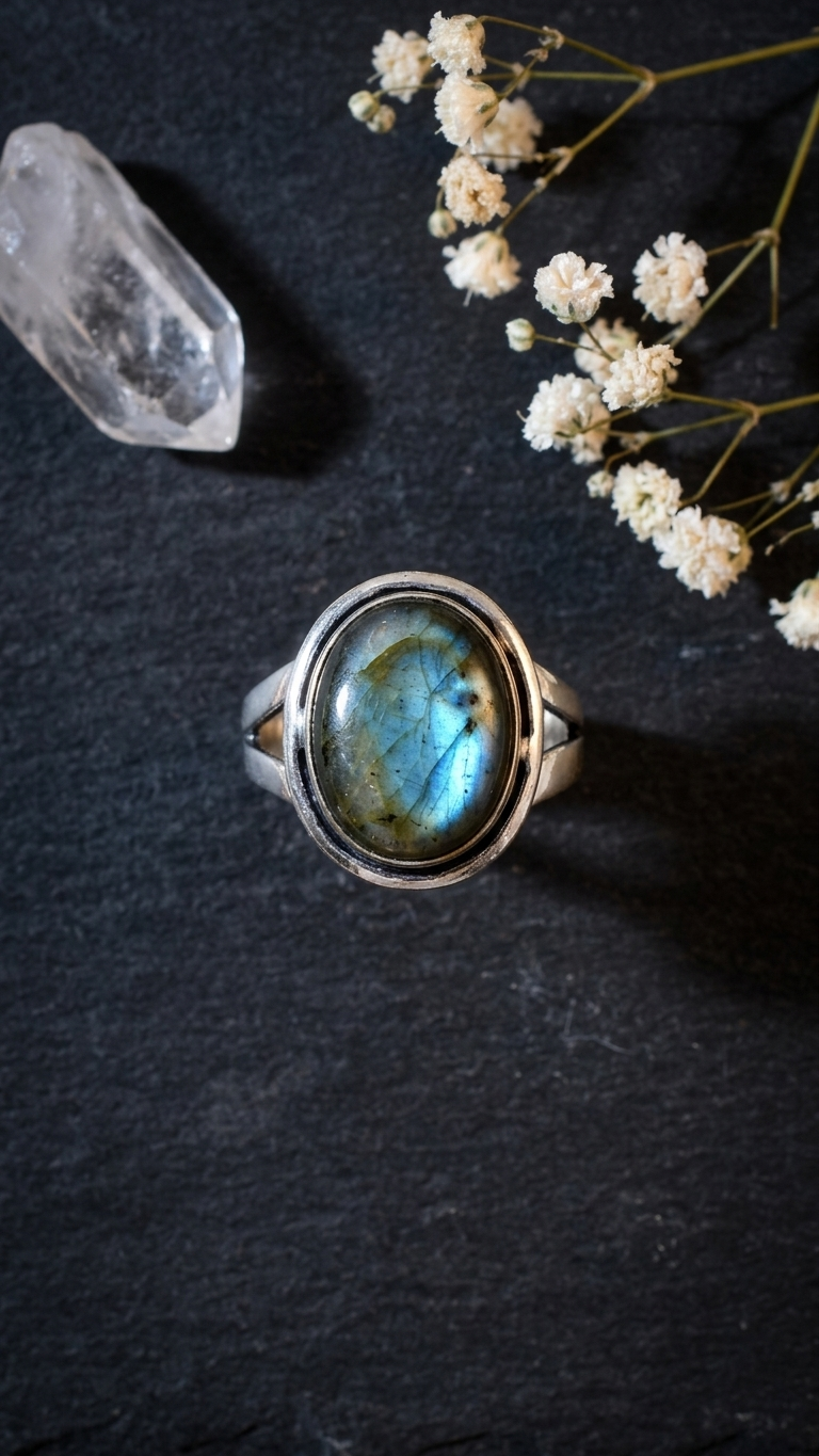NATURAL  Labradorite RING 100% Natural Gemstone