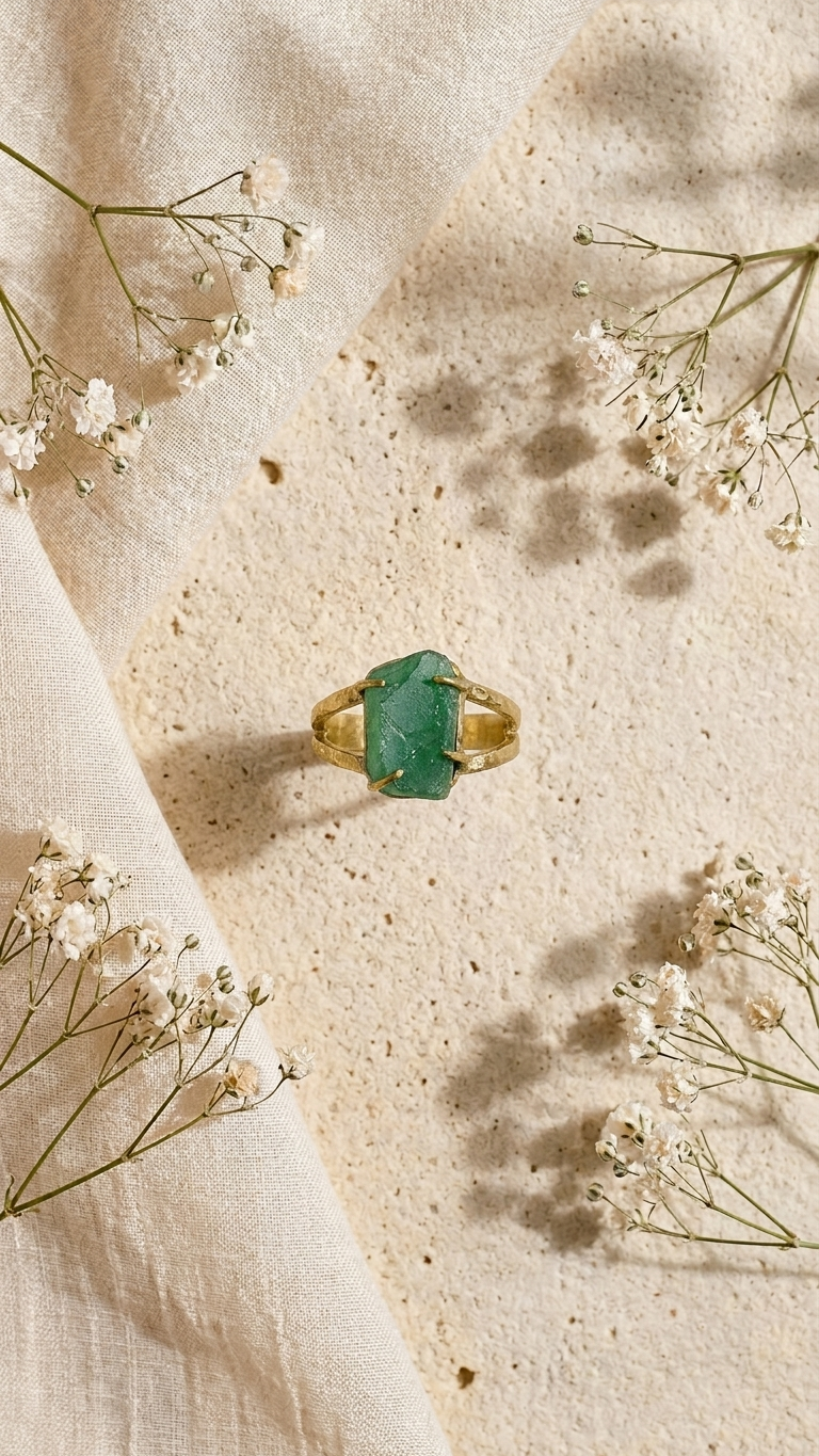 NATURAL GREEN JADE RAW RING 100% Natural Gemstone
