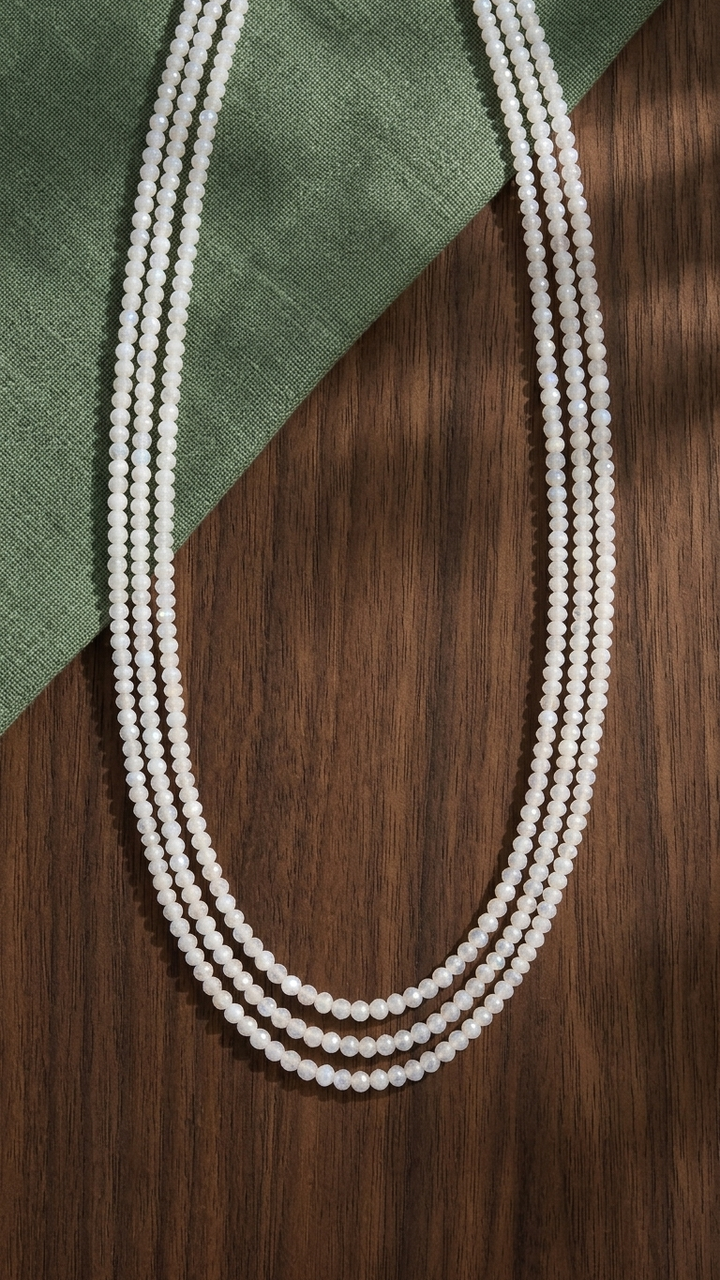 Natural Shell Pearl Beaded Necklace (With Certificate)