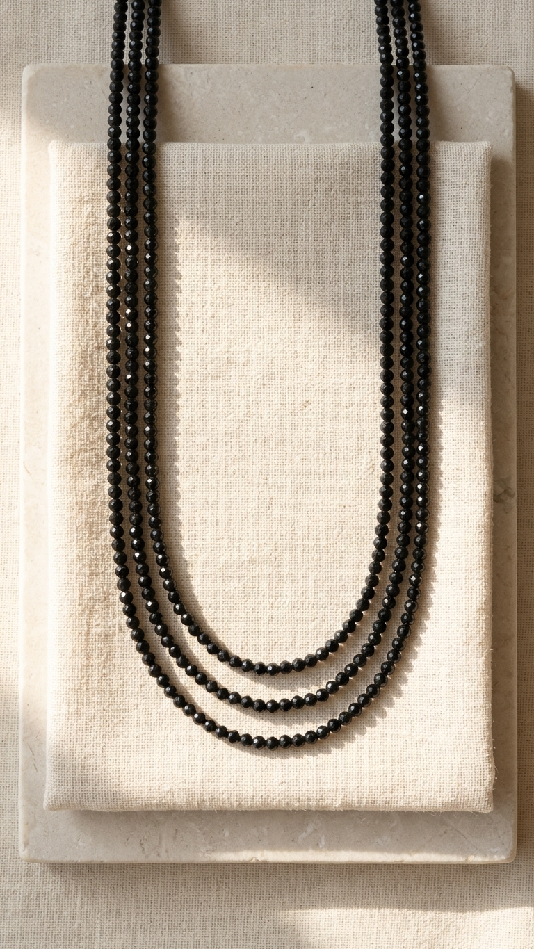 Natural Golden Obsidian Beaded Necklace (With Certificate)