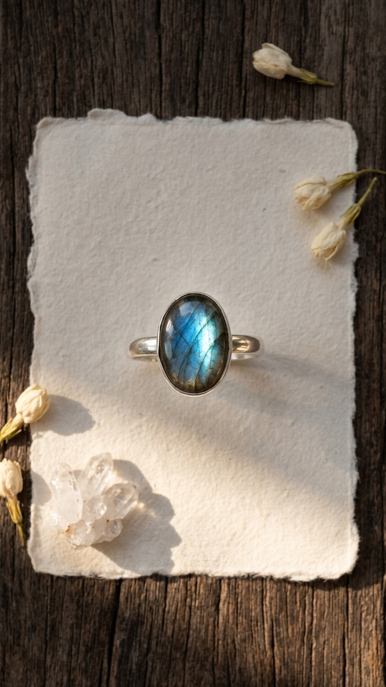 NATURAL  Labradorite RING 100% Natural Gemstone