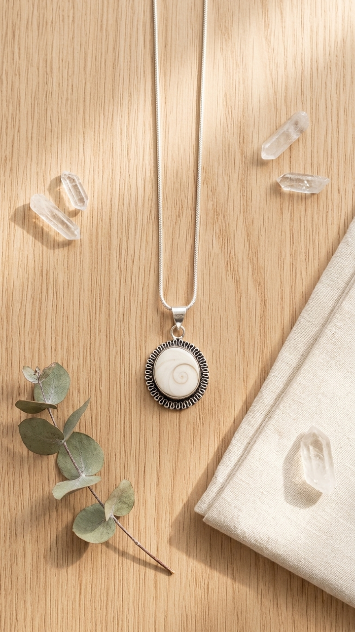 NATURAL SHIVA EYE ( GOMTI CHAKRA)  PENDANT
