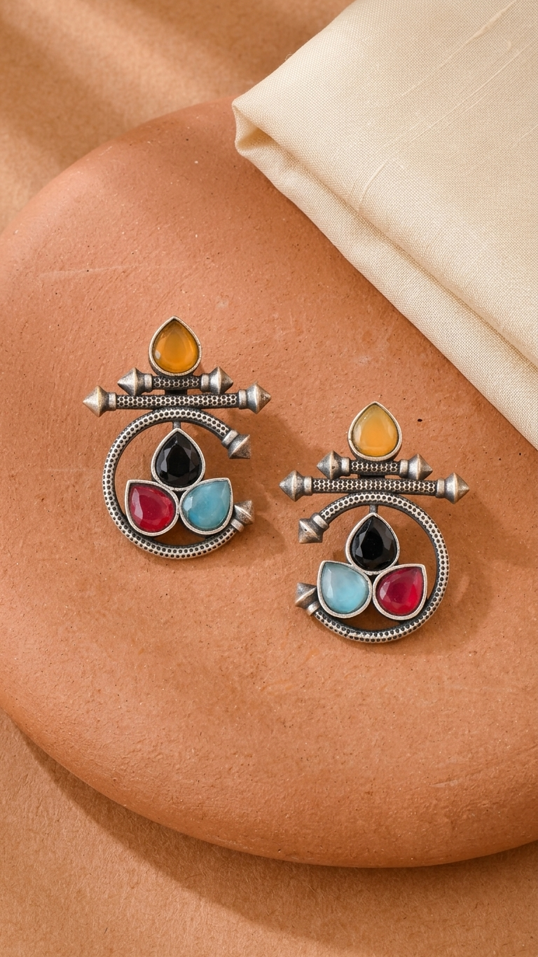 Festive Swirl Dandiya Earrings