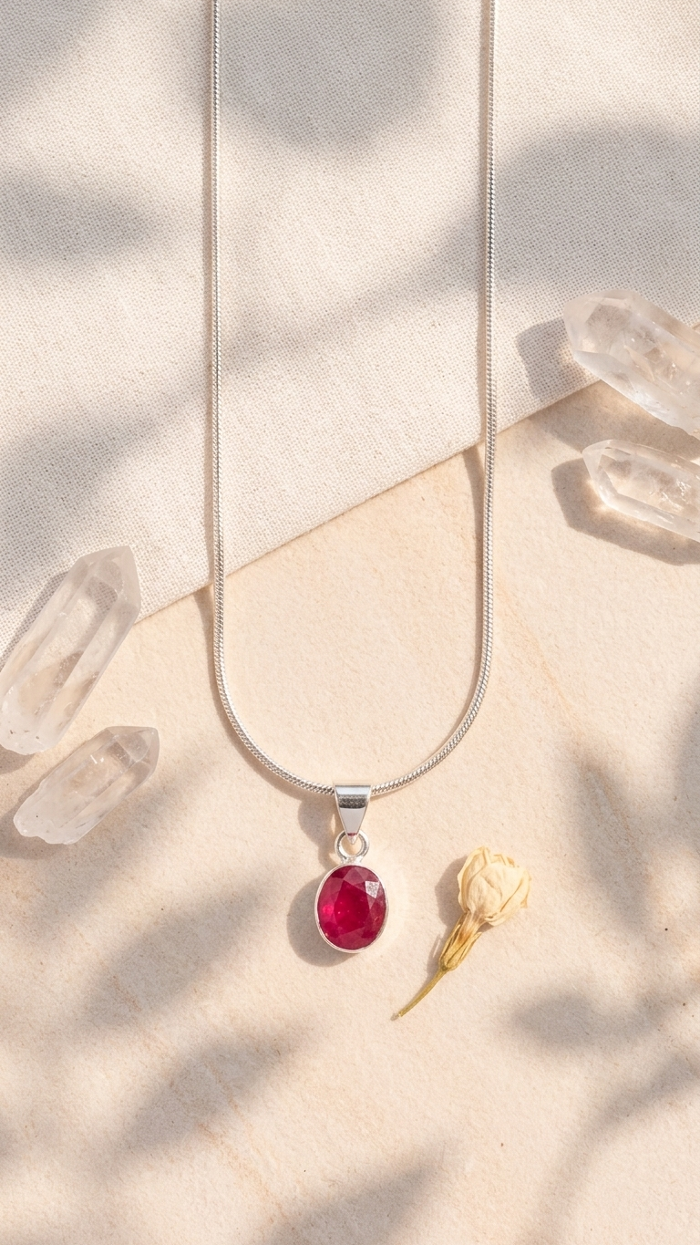 Natural Faceted Ruby  ( MANIK) Pendant