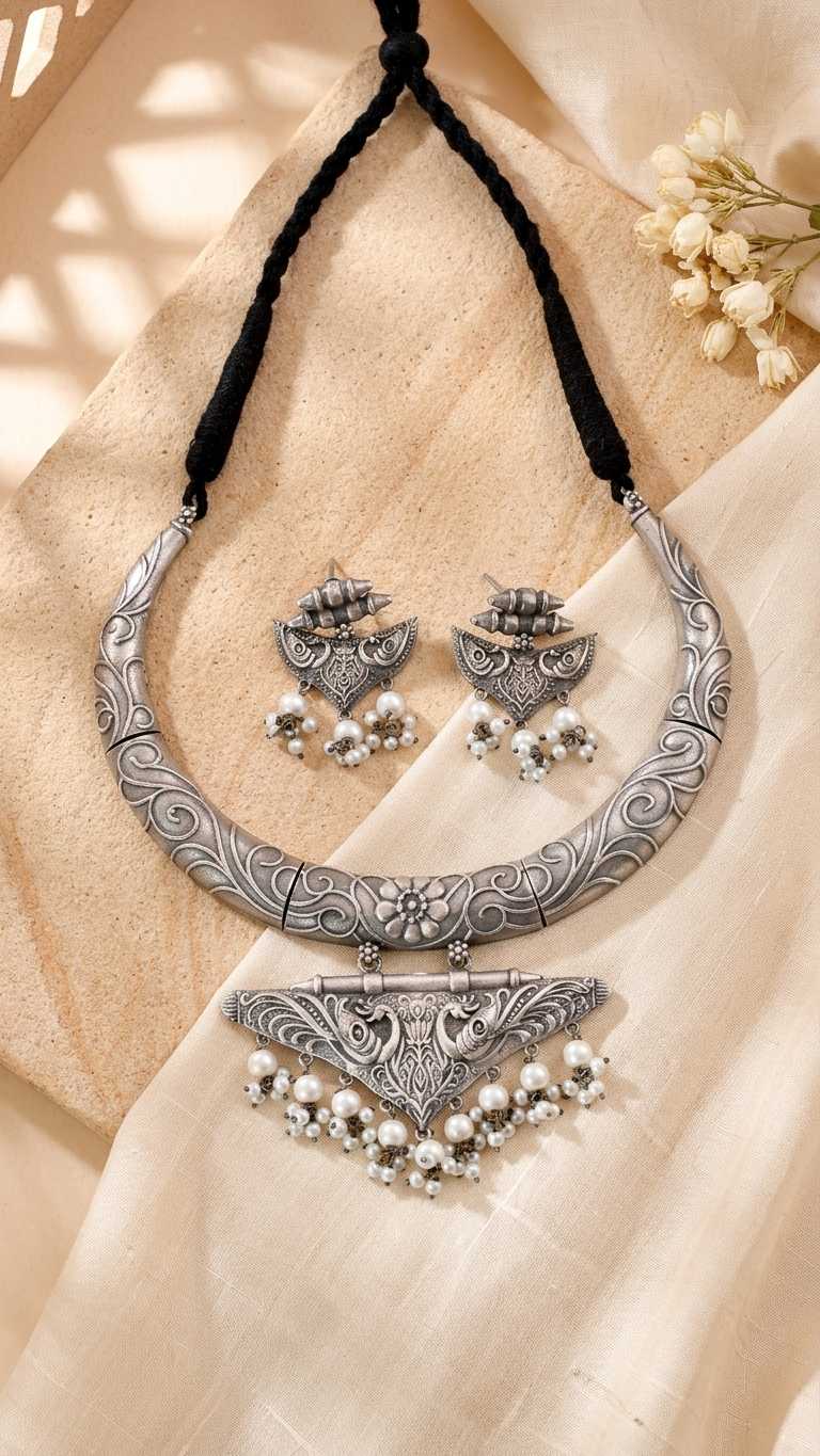 Rajwada Shringar Pearl Necklace Set