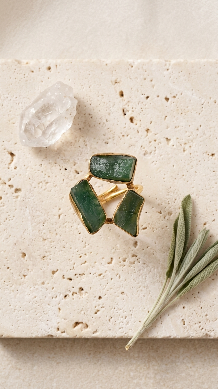 Jade Dandiya Statement Ring