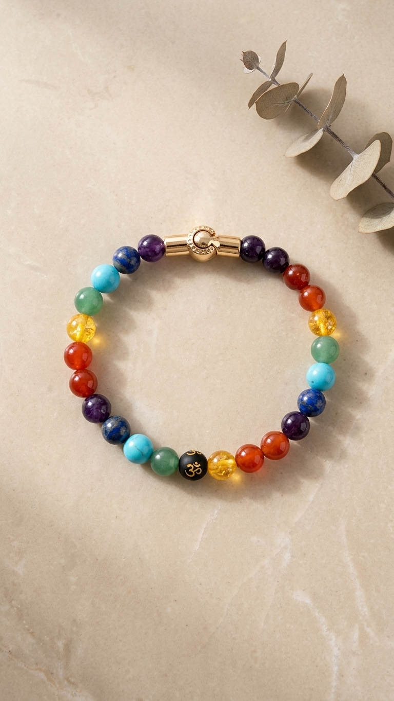 7 Chakra Bracelet  With  Magnet Lock