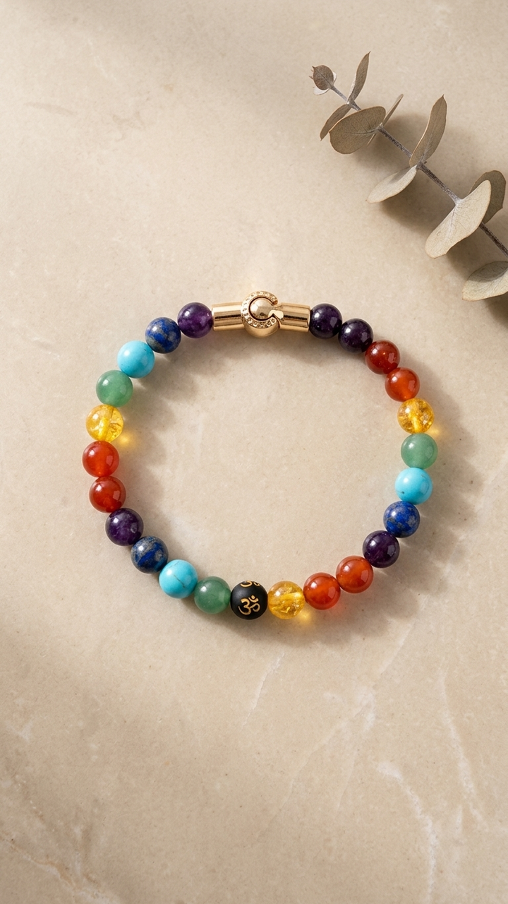 7 Chakra Bracelet  With  Magnet Lock