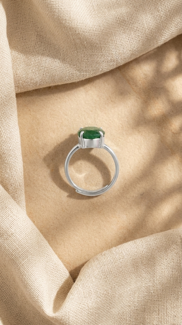 NATURAL GREEN JADE RING