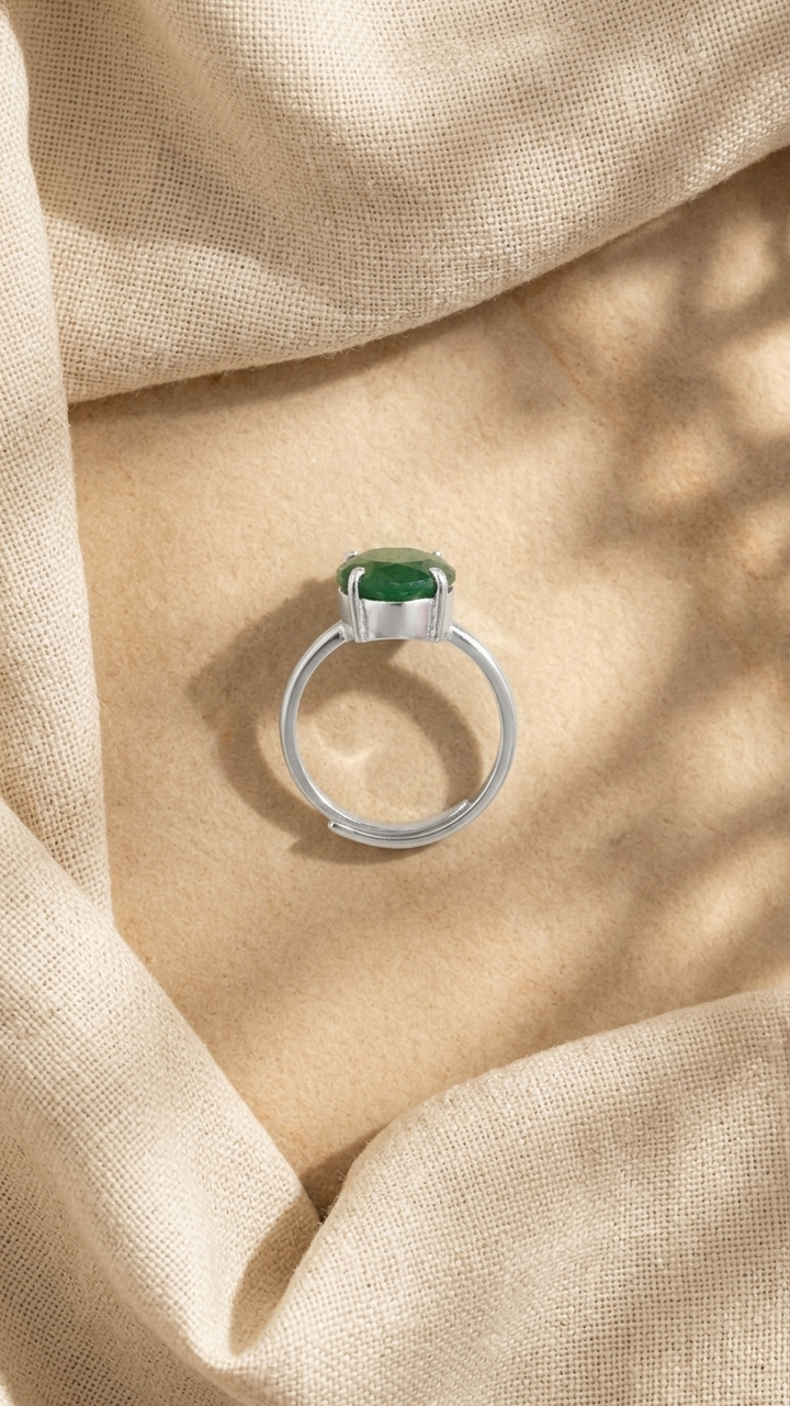 NATURAL GREEN JADE RING