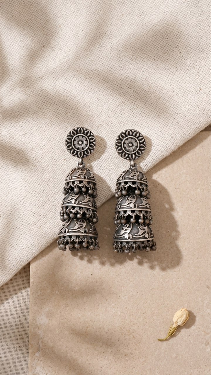 Tribal Harmony Dandiya Jhumka Earrings