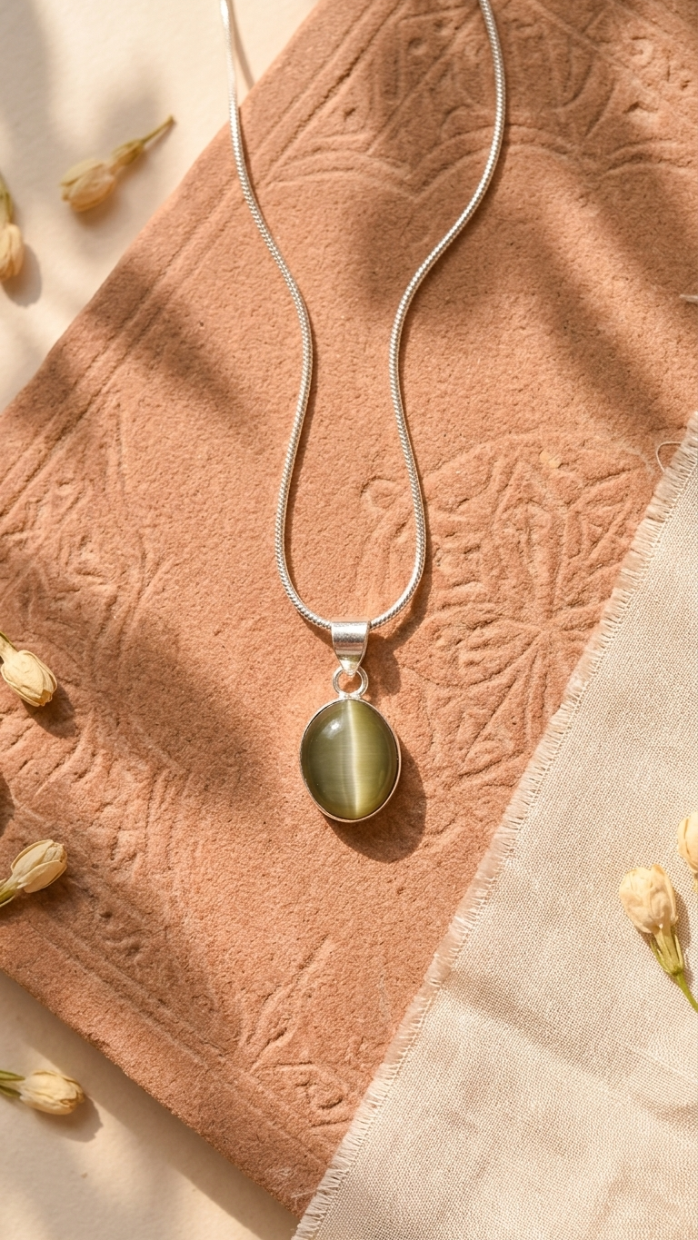Natural Cat’s Eye ( LAHSUNIYA) Pendant  Gemstone