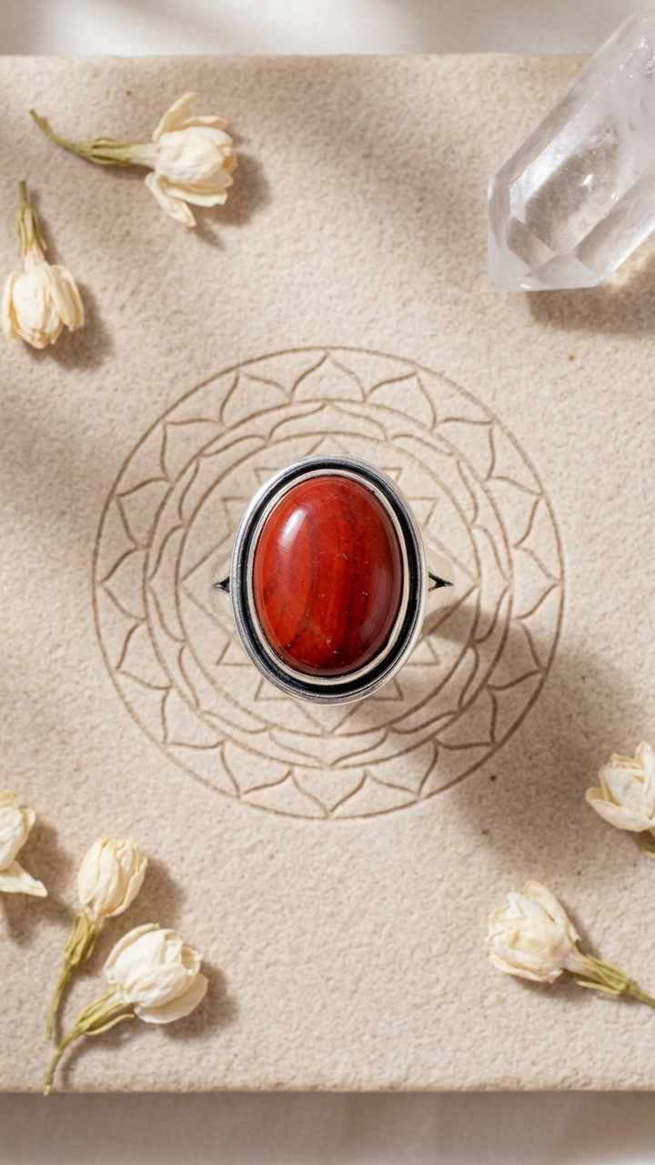 NATURAL RED JASPER RING 100% Natural Gemstone