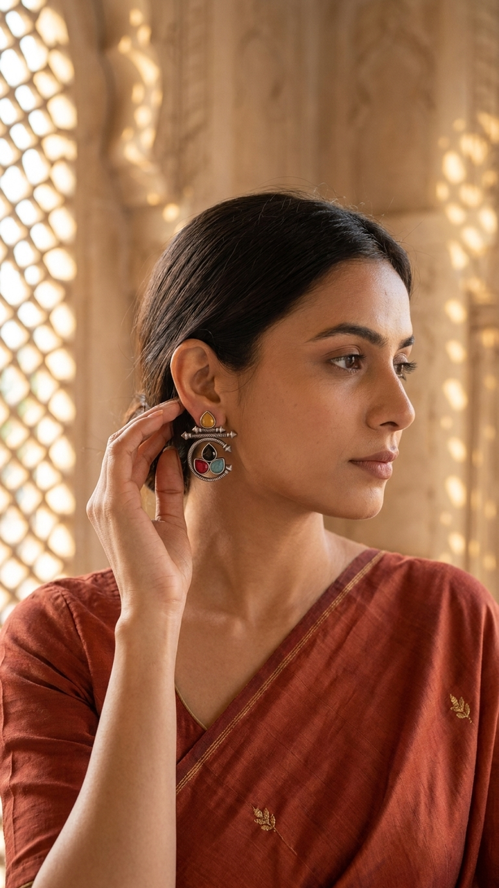 Festive Swirl Dandiya Earrings