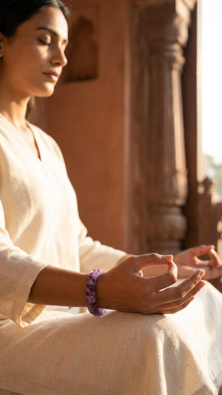 Amethyst Pyramid Bracelet anxiety relief