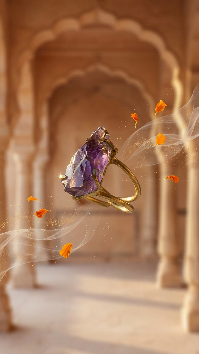 NATURAL AMETHYST RAW RING 100% Natural Gemstone
