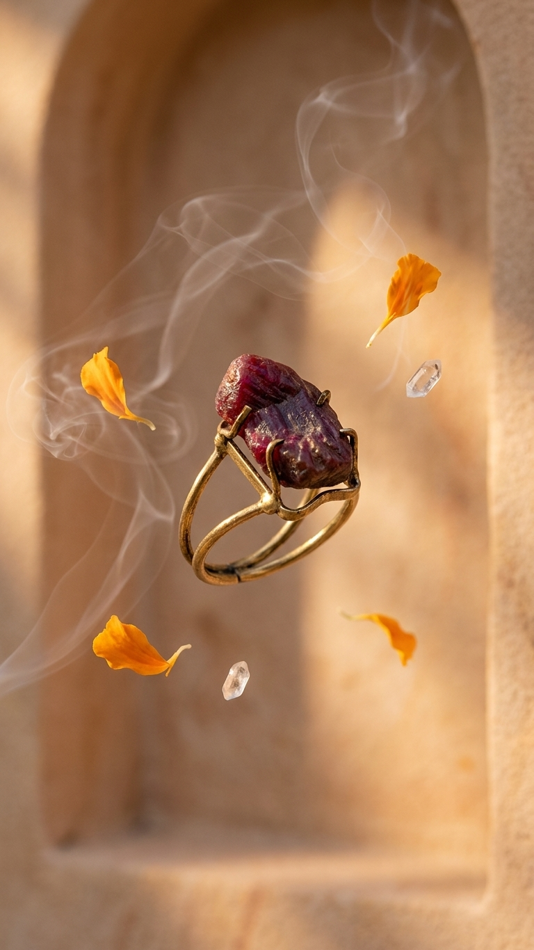 NATURAL RUBY RAW RING 100% Natural Gemstone