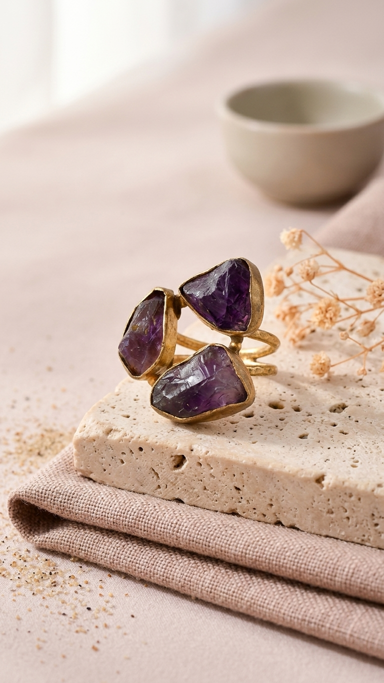 Royal Amethyst Statement Ring