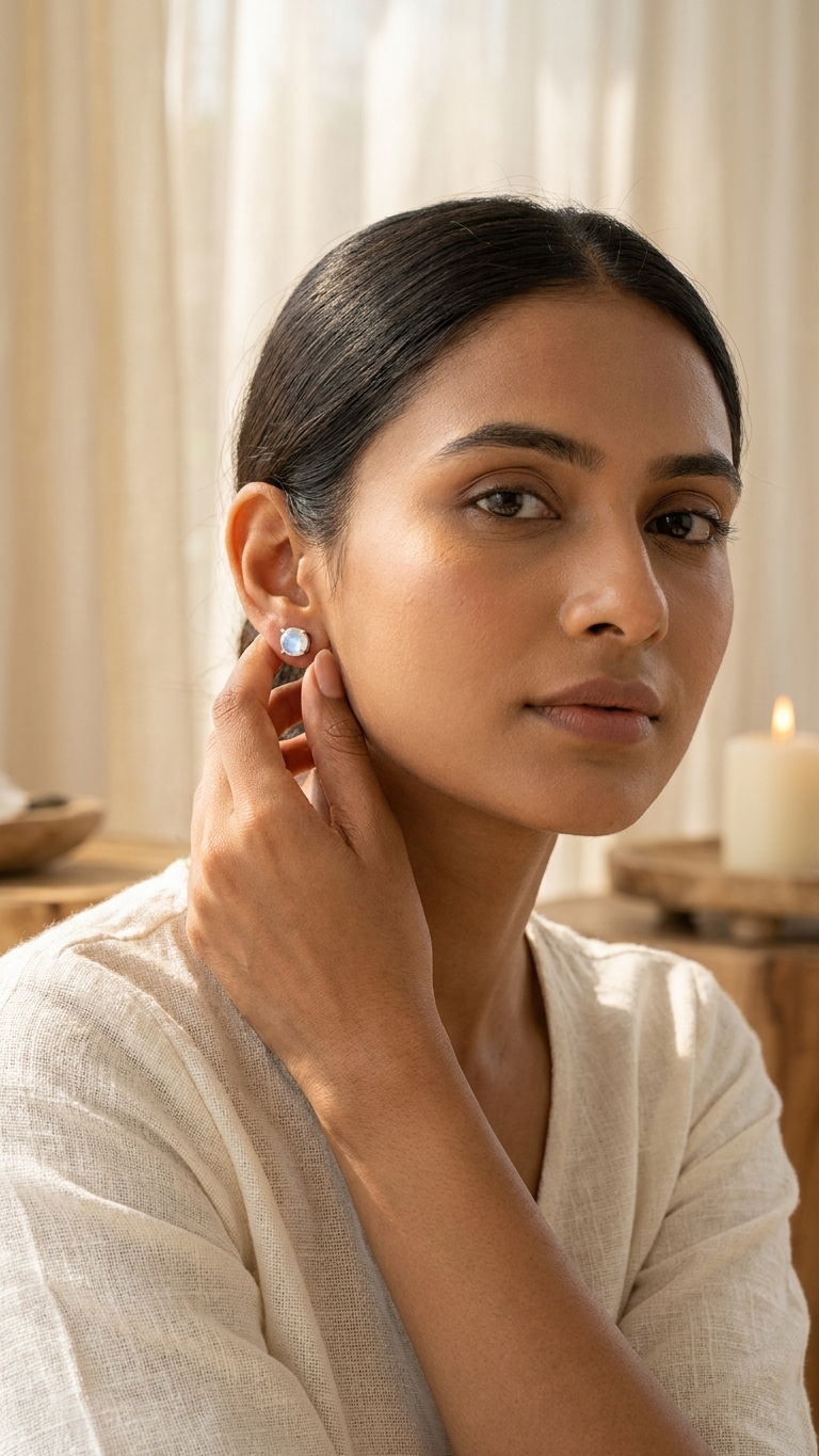 Moonstone earrings