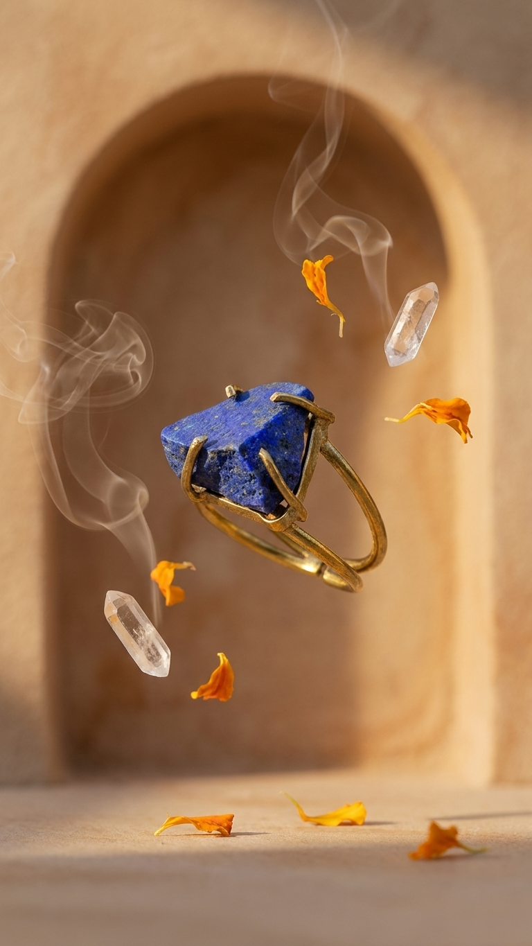“Royal Blue Natural  Lapis Lazuli  Ring” 100% Natural Gemstone