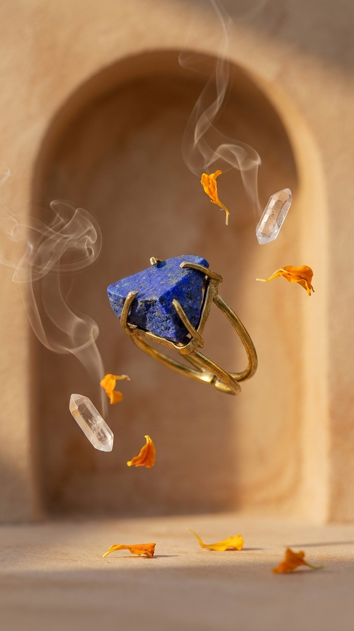 “Royal Blue Natural  Lapis Lazuli  Ring” 100% Natural Gemstone