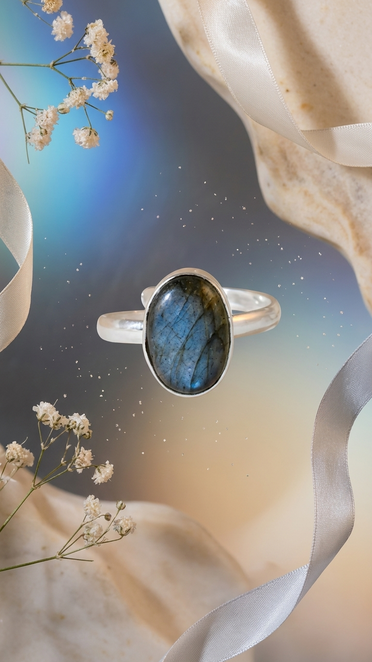 NATURAL  Labradorite RING 100% Natural Gemstone