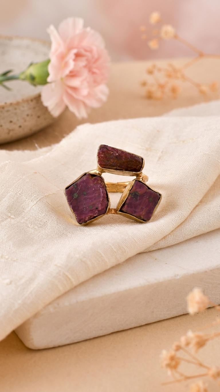 Majestic Ruby Dandiya Statement Ring