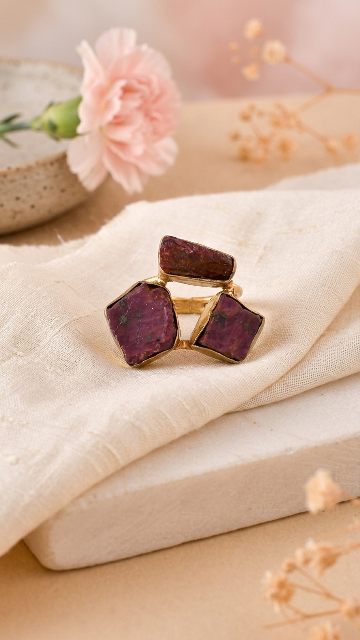 Majestic Ruby Dandiya Statement Ring