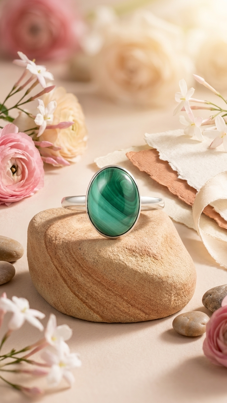 NATURAL MALACHITE RING 100% Natural Gemstone
