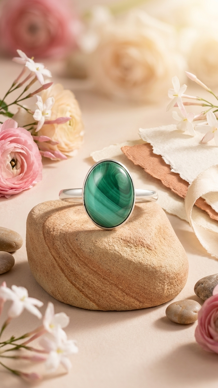 NATURAL MALACHITE RING 100% Natural Gemstone
