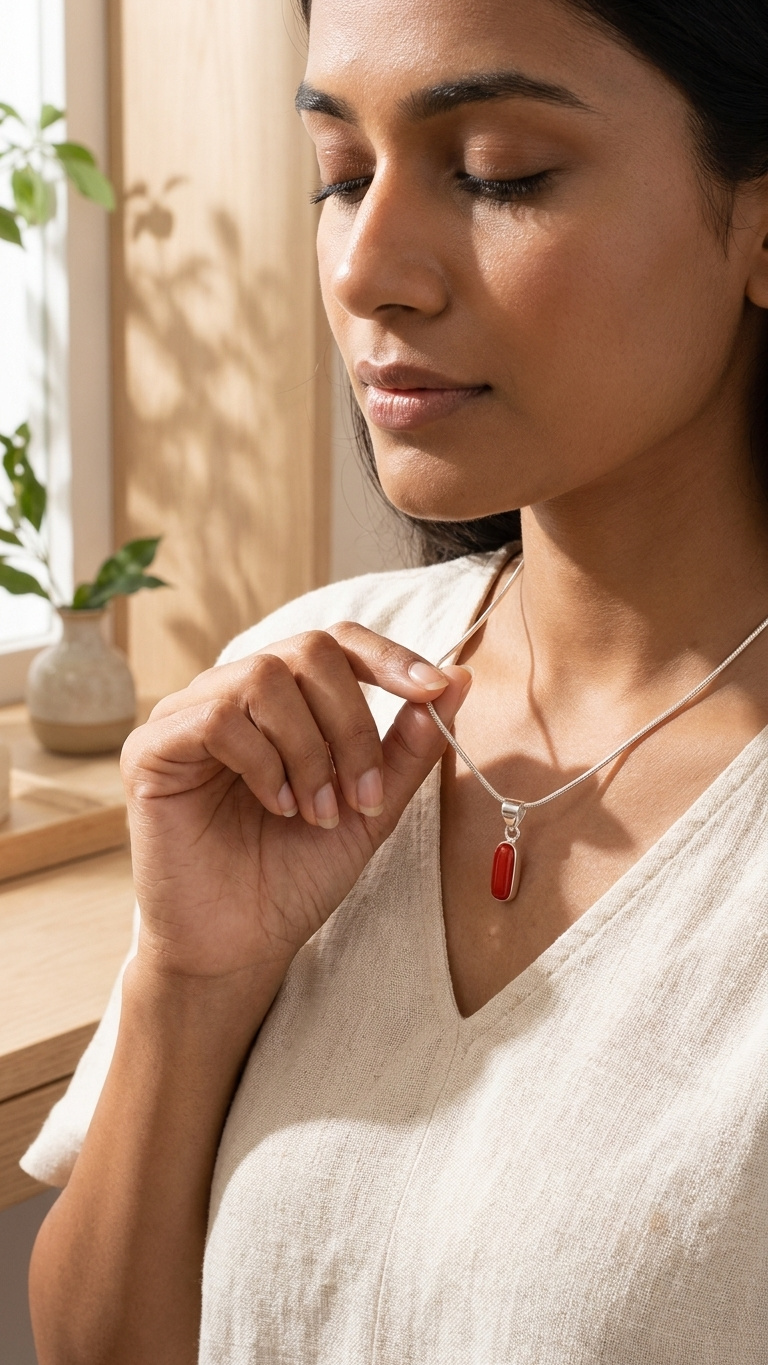 NATURAL CORAL (MOONGA)  PENDANT GEMSTONE