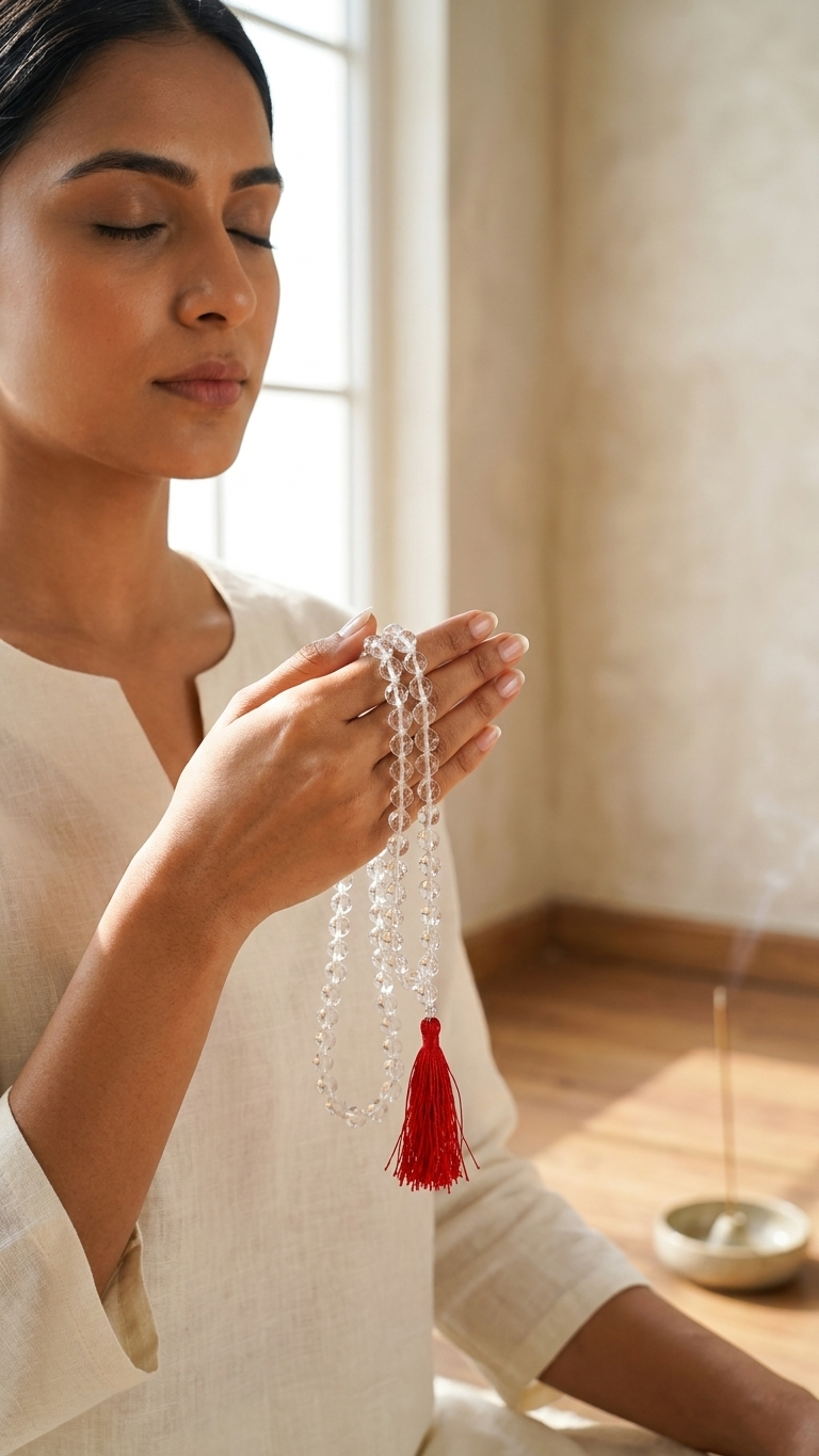 Cut Crystal Mala 108 Beads 8mm