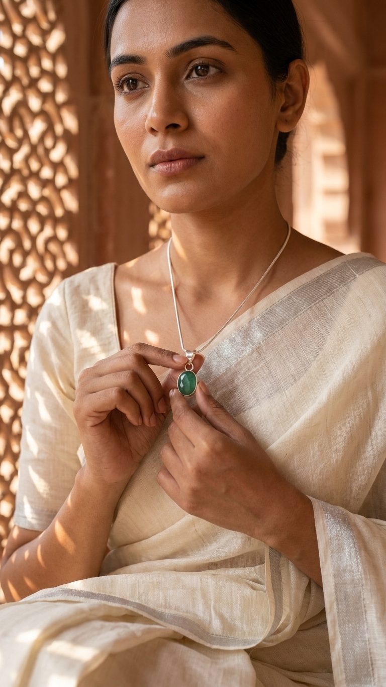NATURAL EMERALD ( PANNA) PENDANT