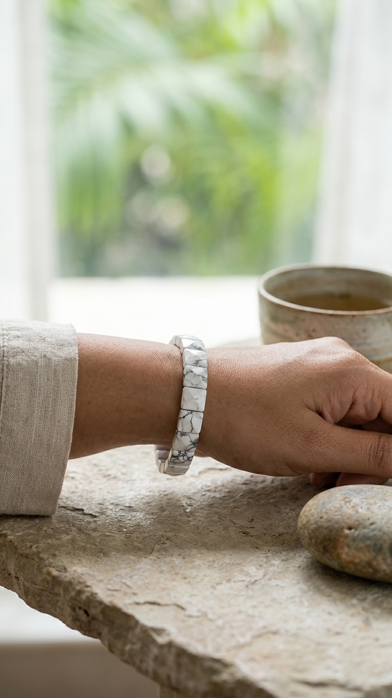Howlite  Pyramid Bracelet