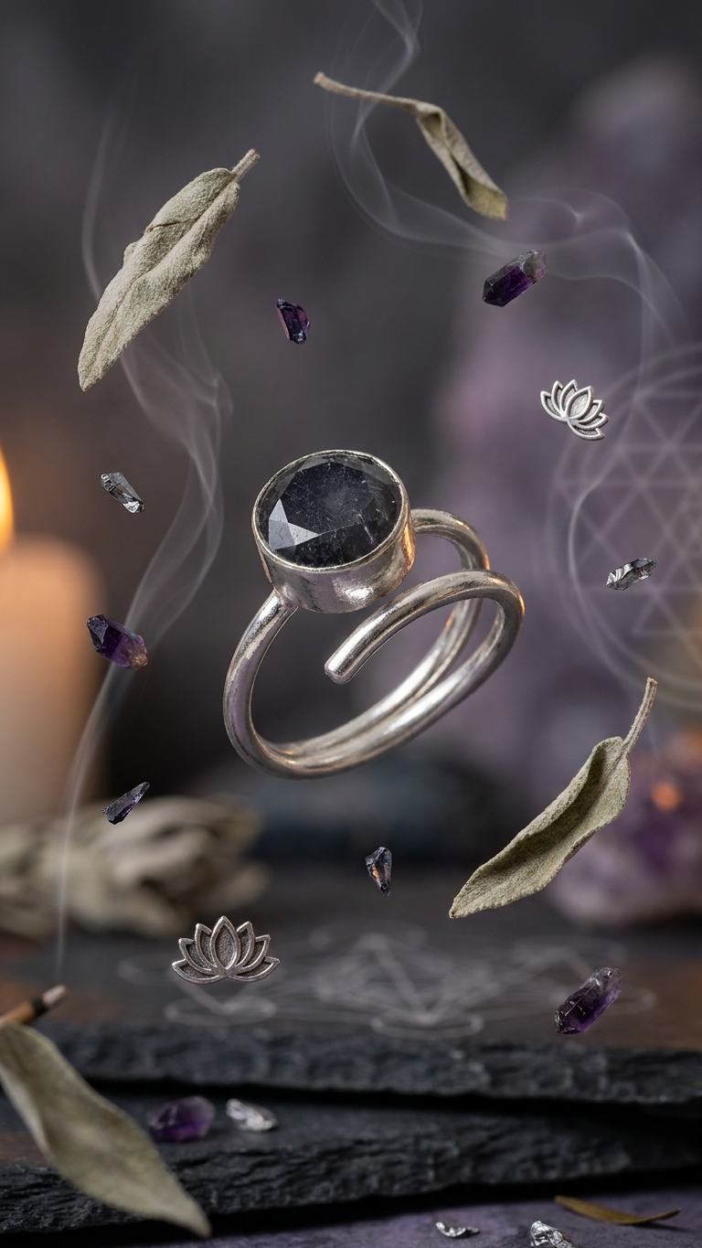 Natural Labradorite Faceted  Ring