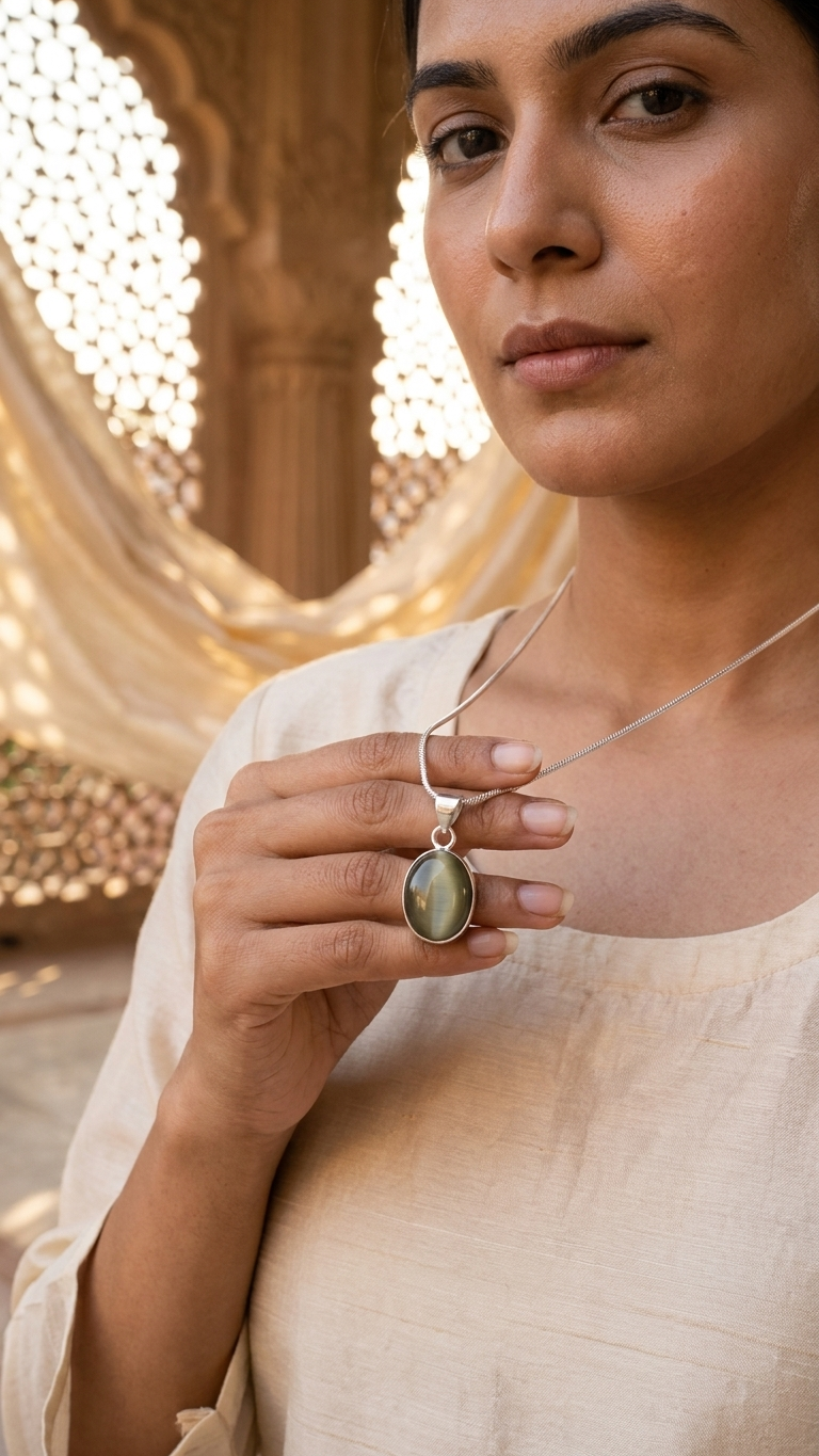 Natural Cat’s Eye ( LAHSUNIYA) Pendant  Gemstone